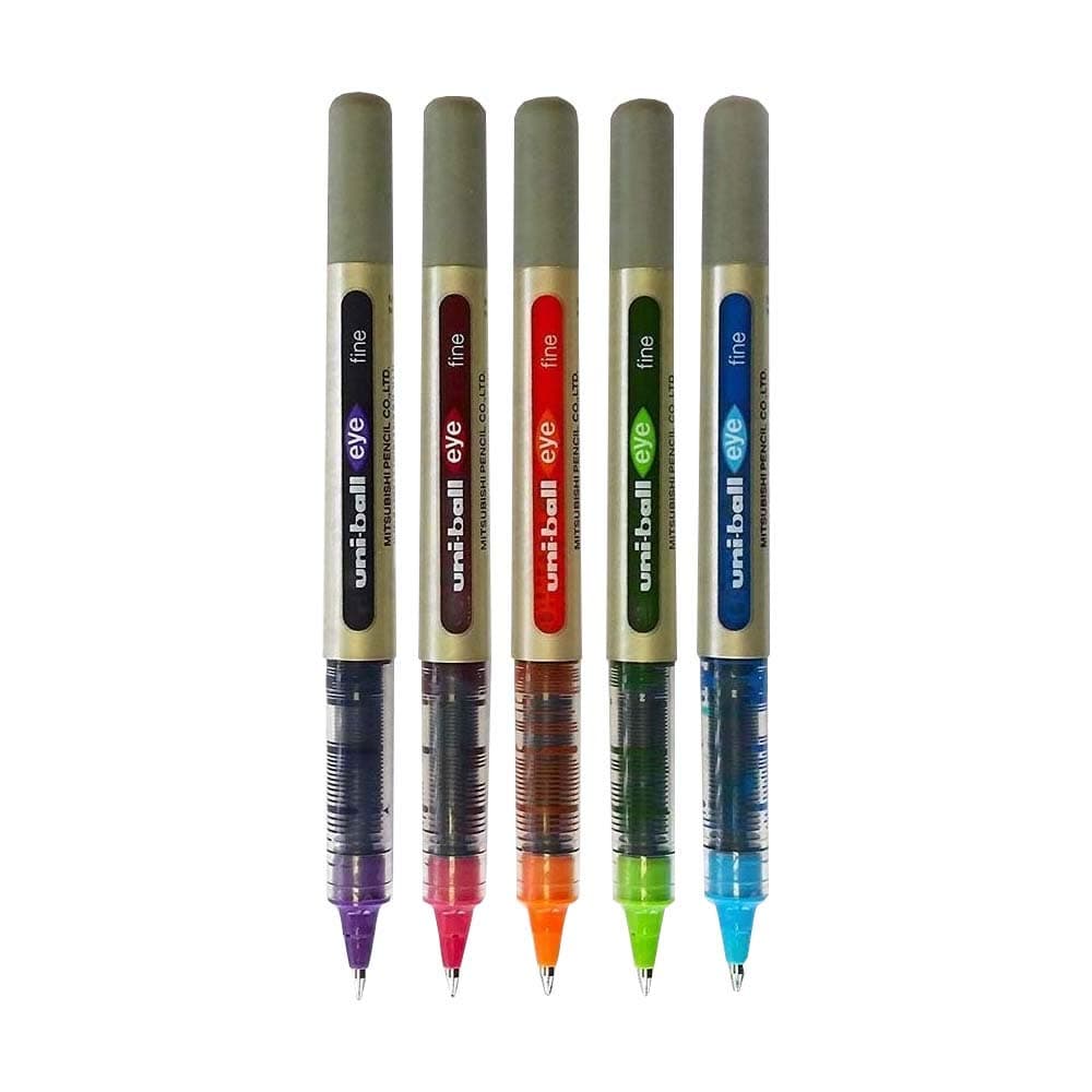 Ball EYE UB-157E Fine Liquid Ink Rollerball Pen - Tropical Set - Pack of 5