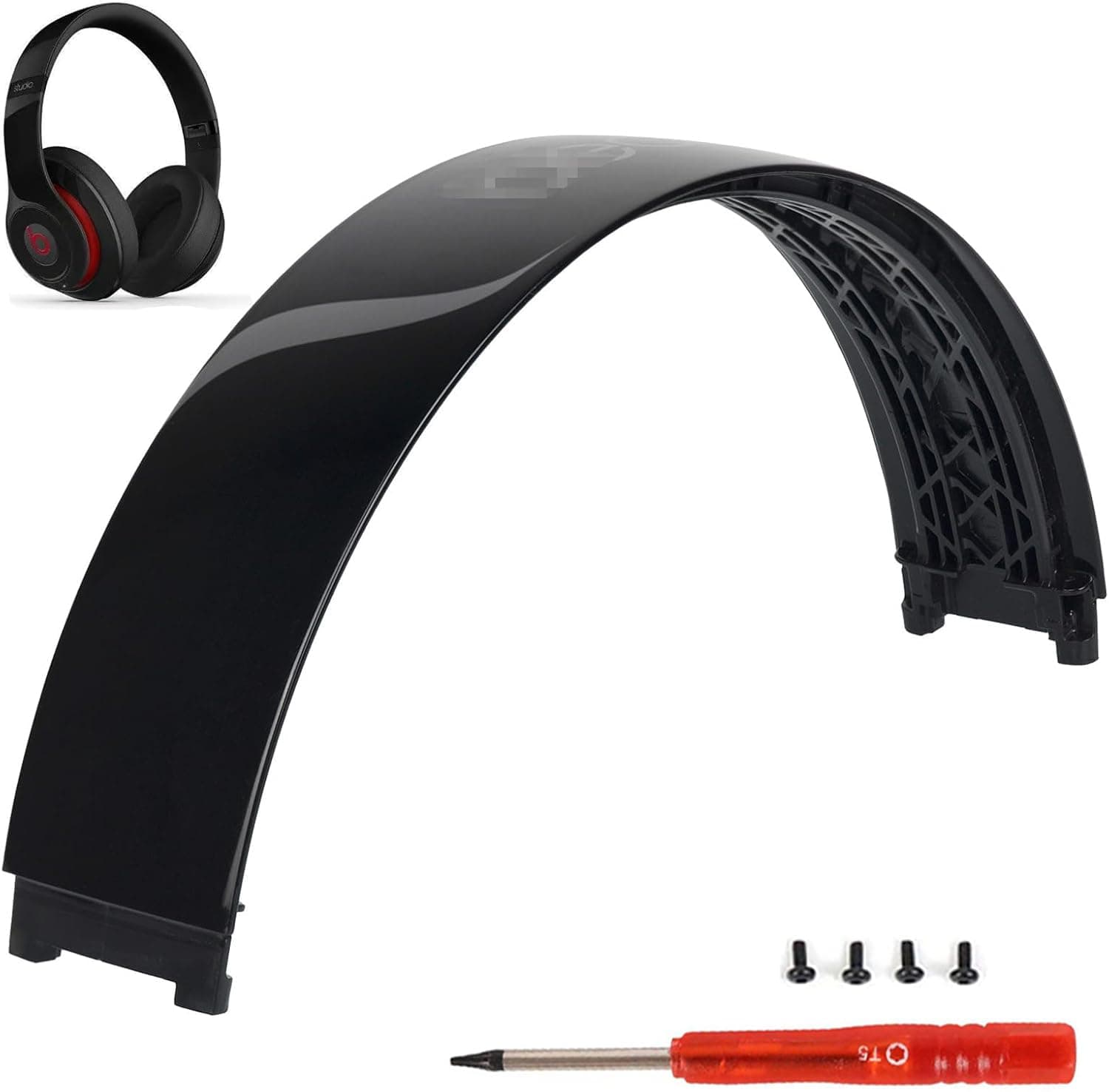 Studio 2 Headband as Same as The OEM Arch Band B0501 Replacement Parts Accessories Compatible with Beats by Dr. Dre Studio2 Wired/Wireless (Model B0500/B0501) Headphones (Gloss Black)