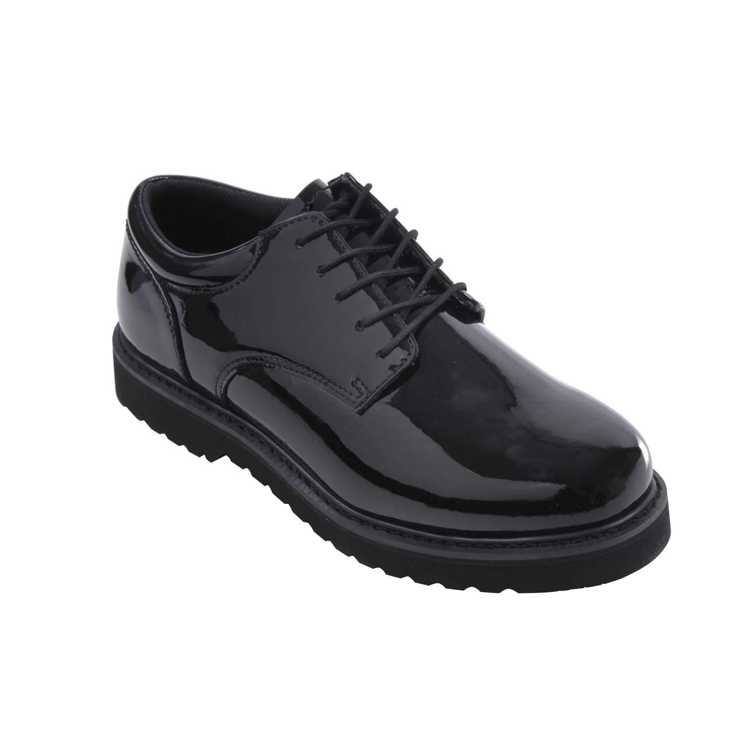 Uniform Oxford Dress Work Shoe – High‑Gloss, Cushioned & Rugged Tread Sole for Service Professionals