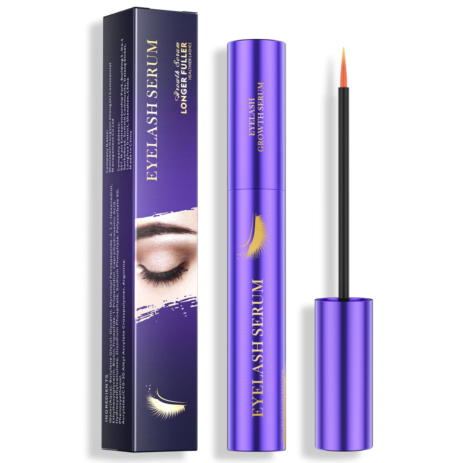SIIEEC Lash Serum - 8ml Rapid Eyelash Growth Serum, Lash Serum for Eyelash Growth Thickness, Stronger, Healthier Lashes & Brows, Vegan & Cruelty-Free