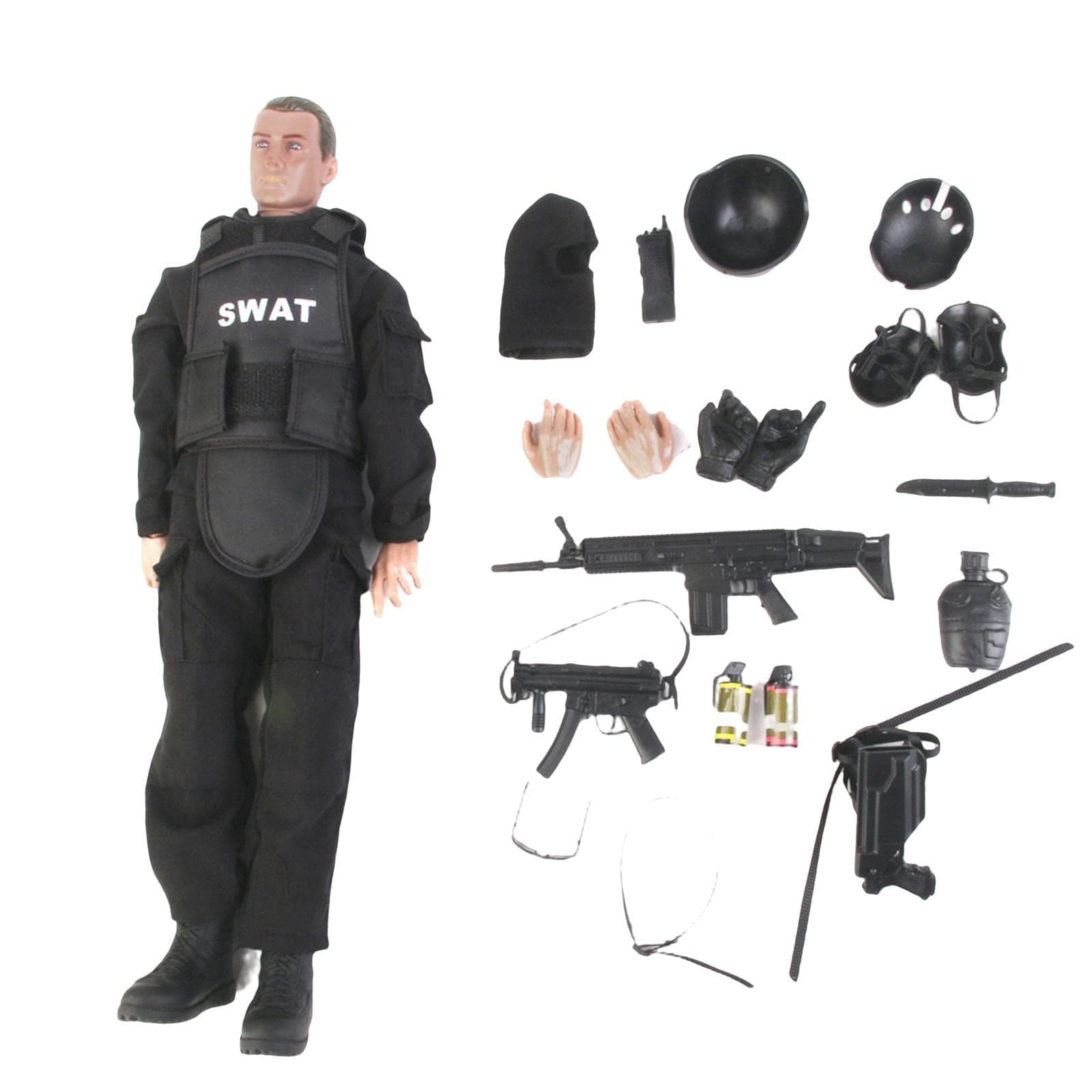 Hellery 1:6th 12 inch Swat Soldiers Special Forces Action Figure & Accessories Set