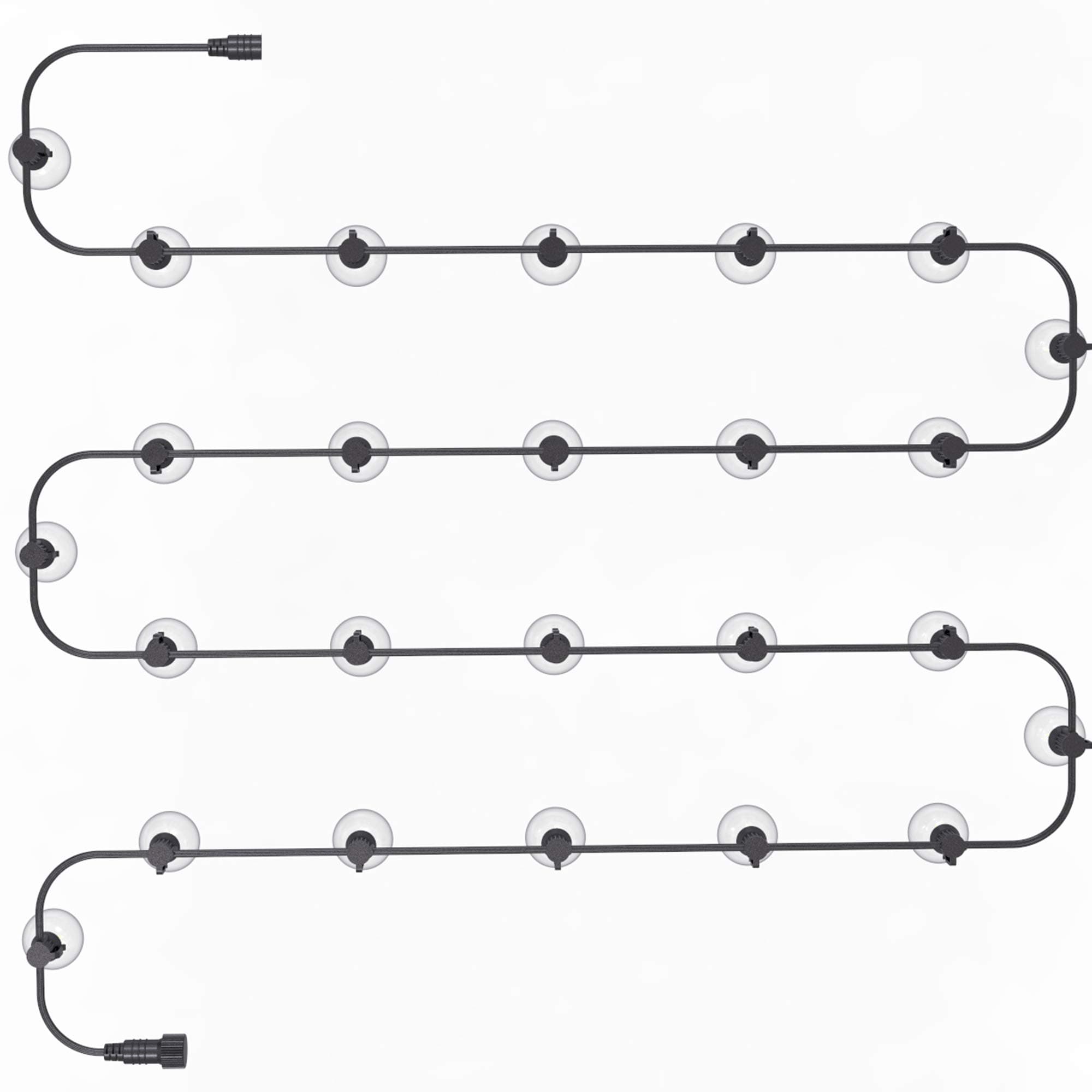 Solar String Lights Without Solar Panel, Waterproof LED Indoor/Outdoor Hanging Umbrella Lights with 25 Bulbs - 27 Ft Patio Lights for Deckyard Tents Market Cafe Gazebo Porch Party Decor