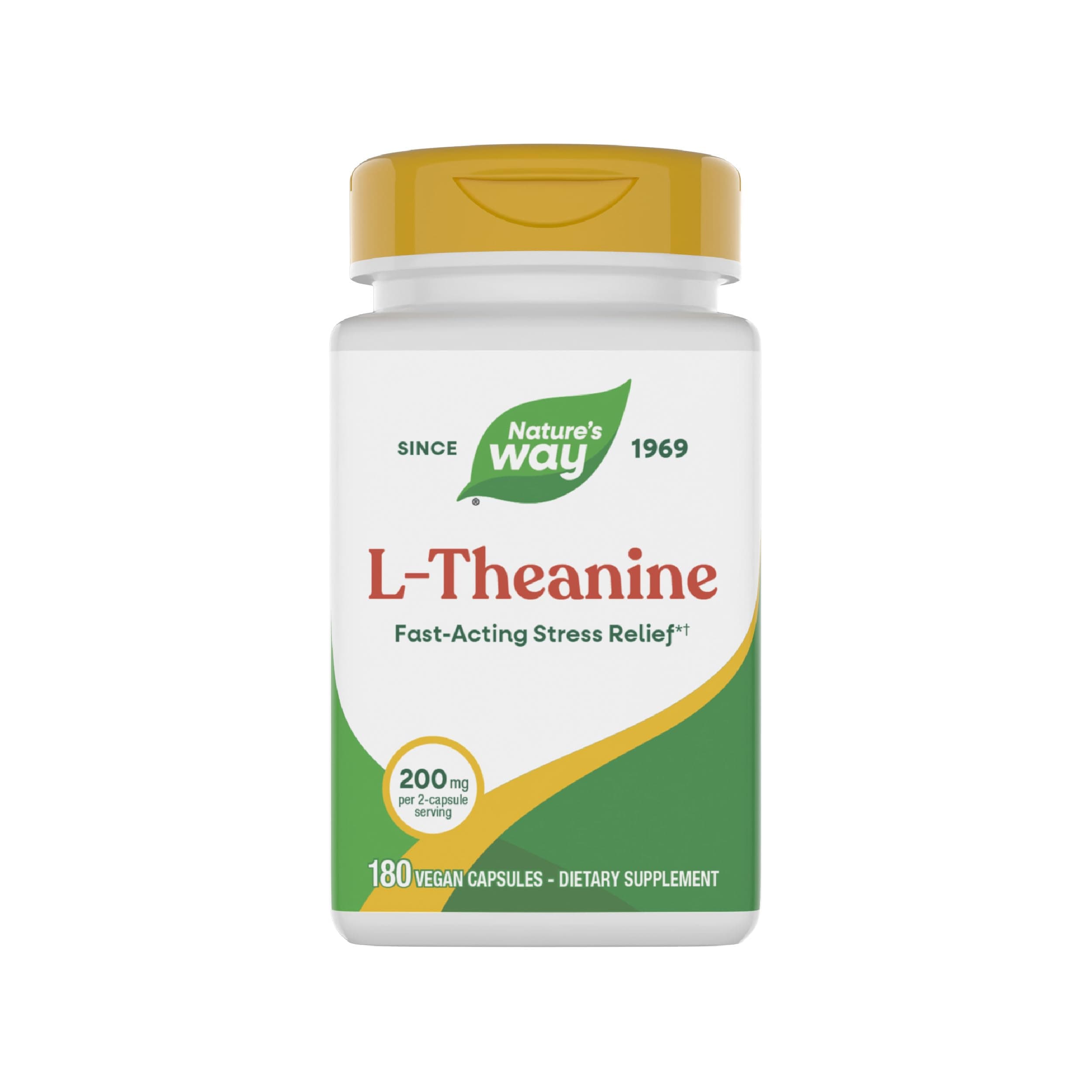 Nature's Way L-Theanine, Amino Acid, 200 mg Potency, 180 Capsules