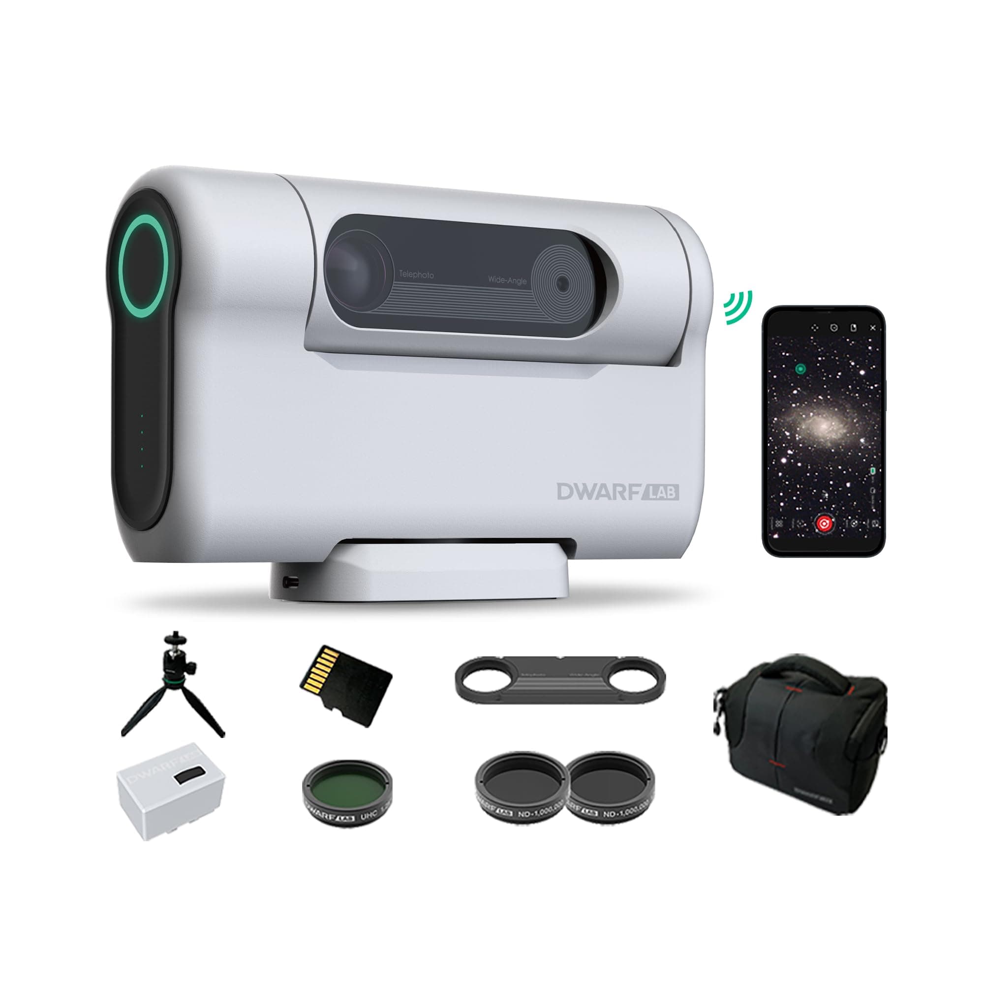 DWARFLAB DWARF II Smart Digital Telescope - Portable, Ultralight, and Packed with Advanced Features for Astronomy Star Parties, Birding, for Adults and Kids, Beginners and Advanced Players (Deluxe)