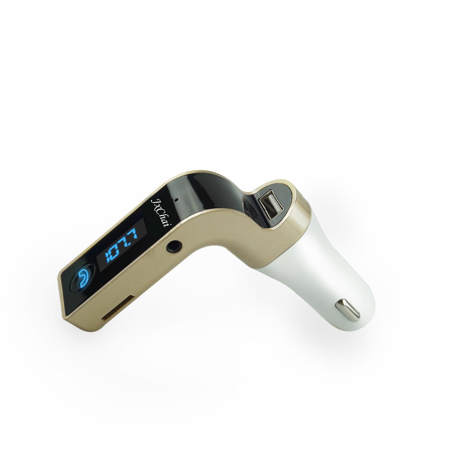 Car Bluetooth FM Transmitter, Car Adapter/Mp3 for Hands-Free Calling, Voltage Monitor, Music Controls-JXCHAI