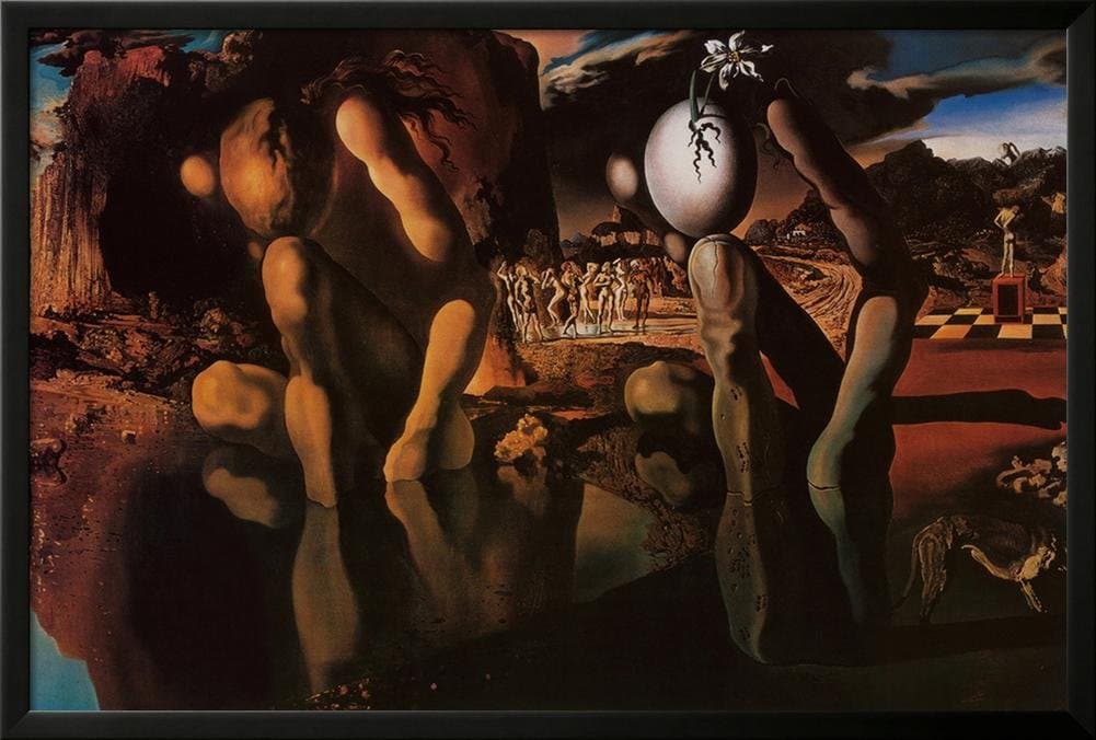 The Metamorphosis of Narcissus, c.1937 Framed Poster by Salvador Dalí 38 x 26in