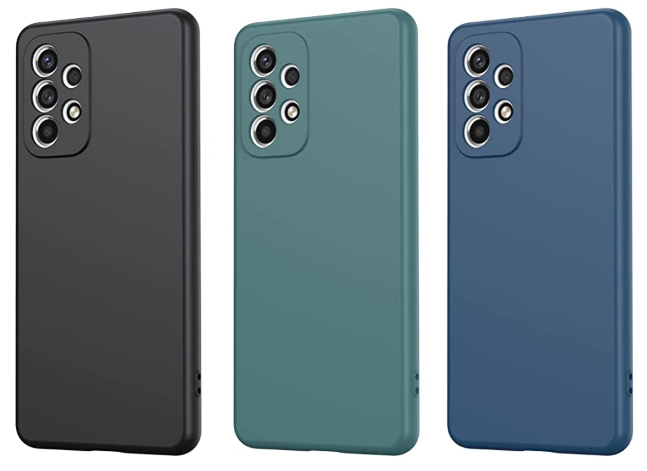 SARAOONT2 PCS CASE Compatible with Samsung Galaxy A52 / A52 5G / A52s 5G global matte soft silicone tpu case cover - slim fit colorful & good grip