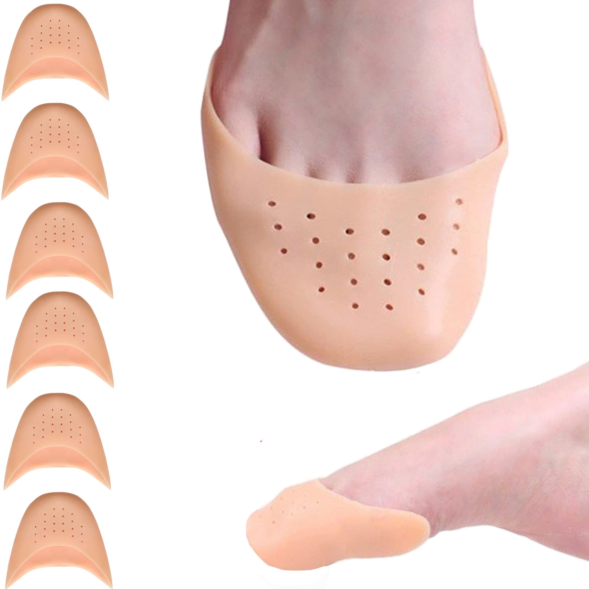 Silicone Toe Protectors, Toe Pads, Gel Toe caps, Toe Sleeve for Women Men Pain Relief, Reusable Beige