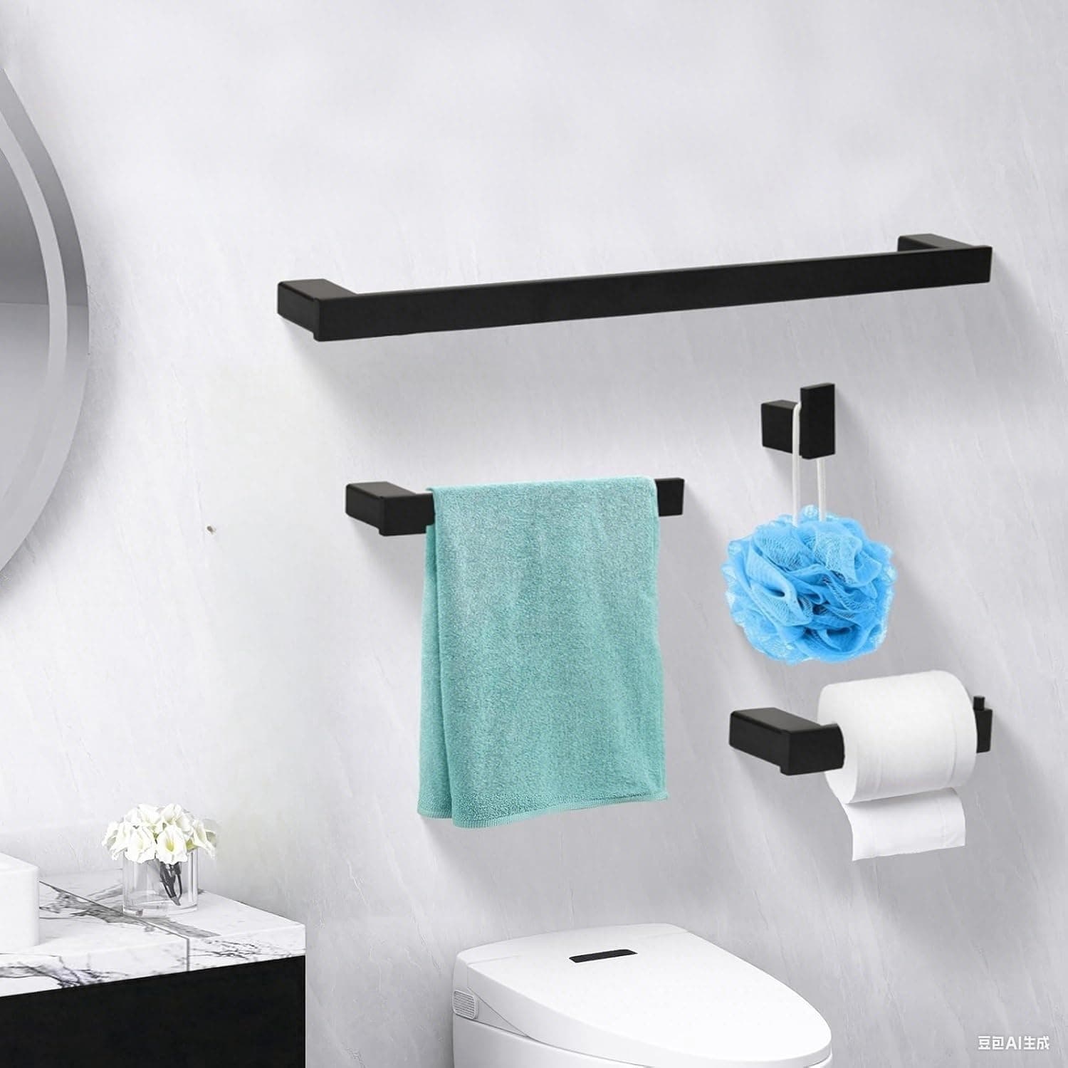 Sponsored Ad - Klabb 4-Pieces Black Matte Bathroom Hardware Accessories Set,24 Inch SUS304 Stainless Steel Wall Mounted Towel Bars Set, Modern Rustproof Bathroom Accessories for Home, Apartment & Hotel