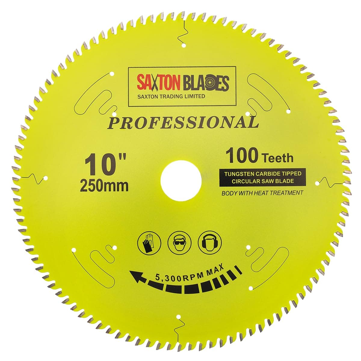 TCT250100TPRO Saxton Professional Range TCT Circular Saw Blade 250mm x 100T x 30mm Bore, 16, 20, 25mm Reduction Rings Compatible with Bosch Makita Dewalt etc