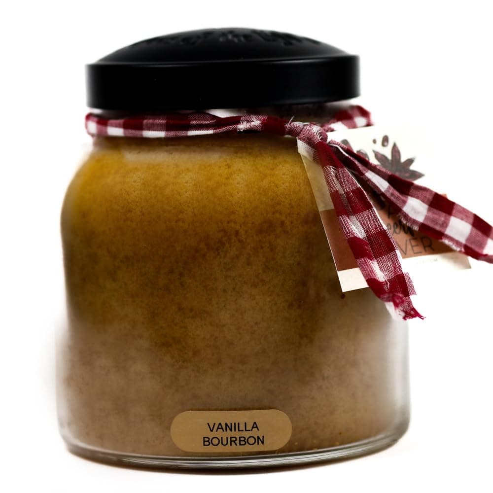 A Cheerful Giver - Vanilla Bourbon - 34oz Papa Scented Candle Jar with Lid - Keepers of The Light - 155 Hours of Burn Time, Gift for Father's Day, Brown
