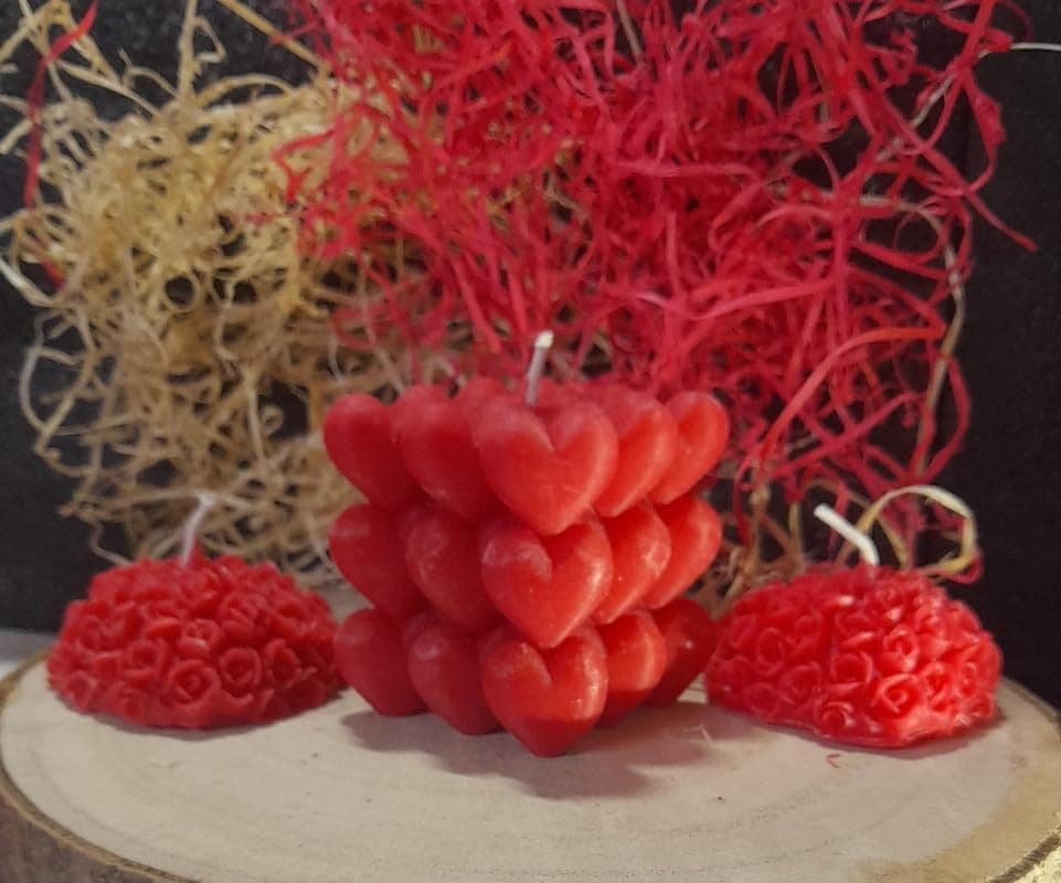 NeeaaN Big Heart Bubble Scented Candle | Valentine's Day Special Pink Heart Rose Scented Bubble Candle Ideal for Decoration, Bathroom, Bedroom, Wedding, Christmas, Love Theme, Romantic (Red)