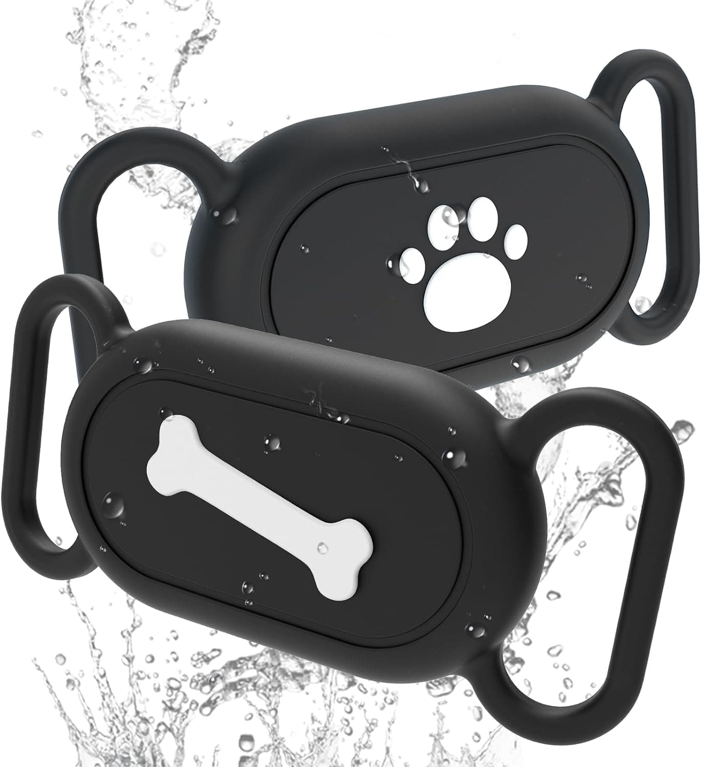 Dog Collar Holder for Galaxy Smarttag2, 2 Pack Waterproof Silicone Case for Pet Cat, Anti-Lost Scratch Resistant Protective Cover Accessory for Keys, Luggage, Pets, for Samsung Galaxy Smart tag2