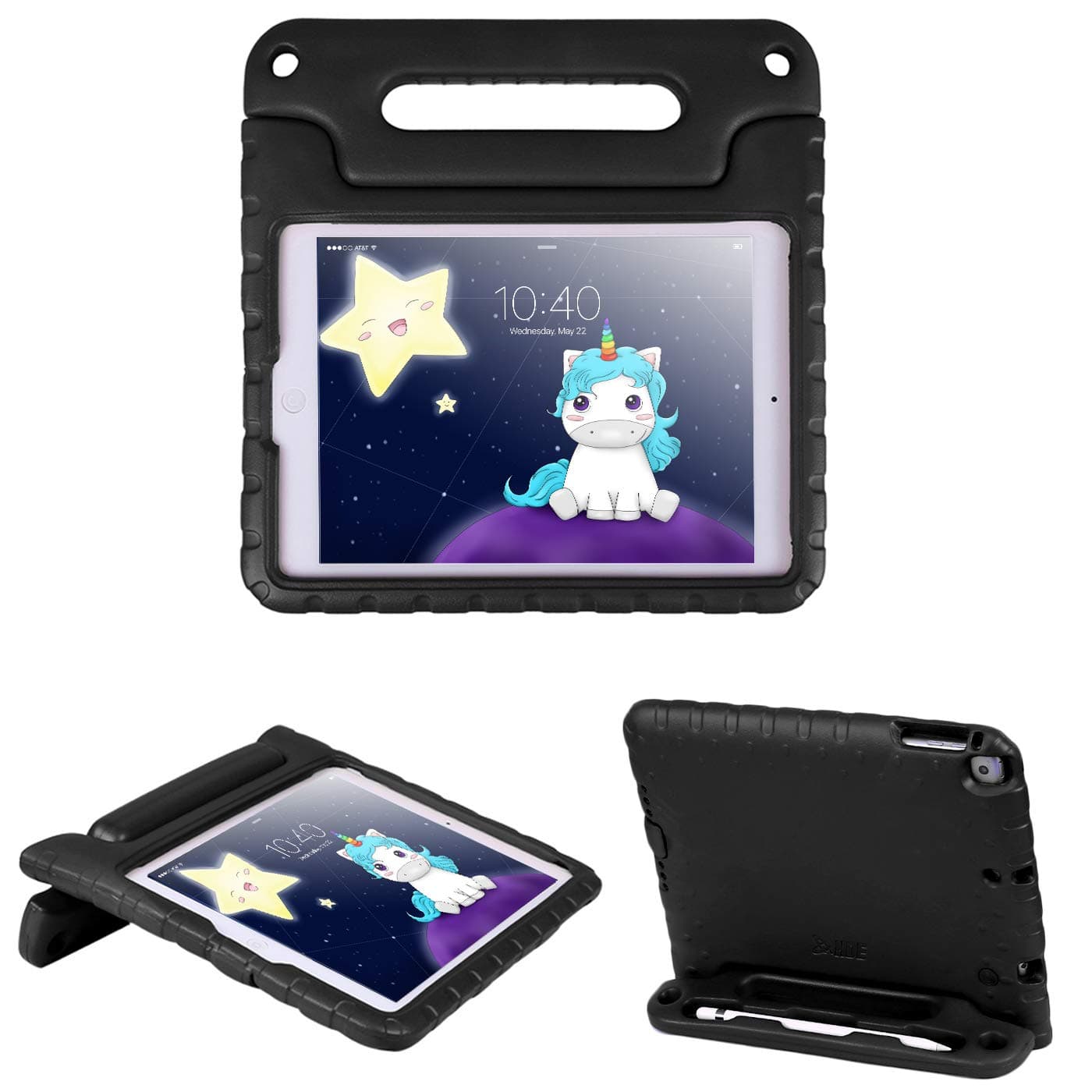 HDE iPad 6th Generation Case for Kids – iPad 9.7 inch 5th and 6th Generation Cases for Kids Shock Proof Protective Light Weight Cover with Handle Stand for Apple iPad 9.7 with Pencil Holder - Black