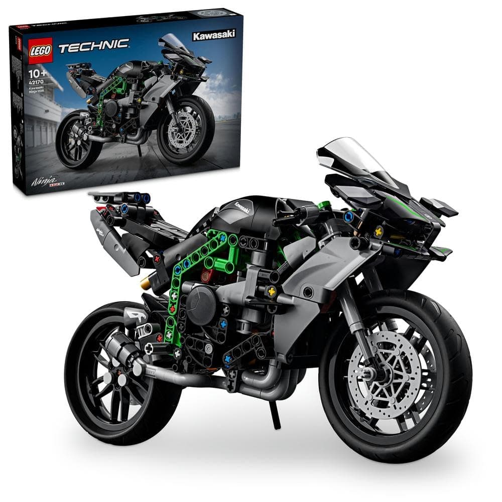LEGO Technic Kawasaki Ninja H2R Motorcycle Toy, Vehicle Gift for 10 Plus Year Old Kids, Boys & Girls, Collectible Motorbike Building Set, Scale Model Kit for Independent Play 42170