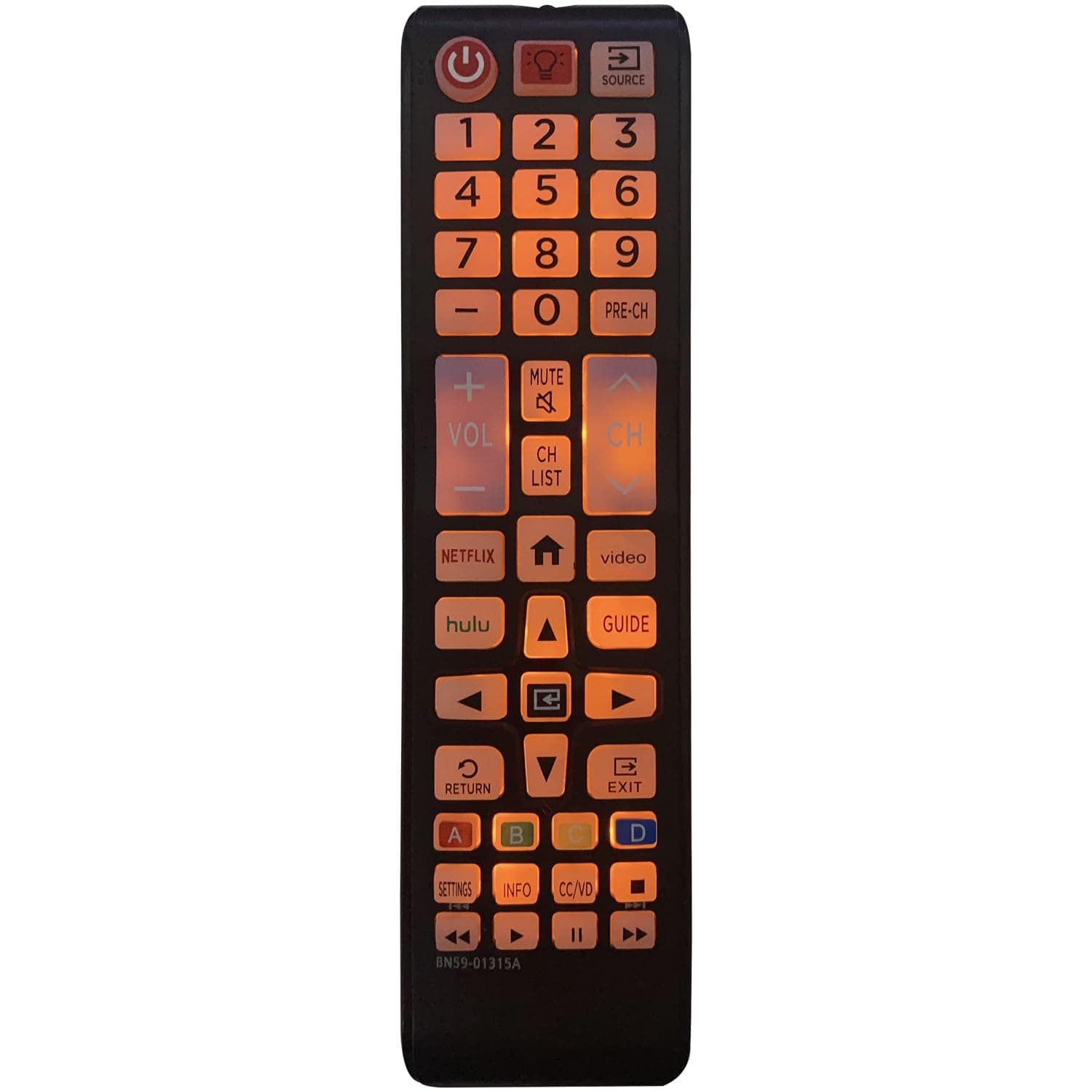 BN59-01315A Universal Backlit Remote Control for Samsung TV Remote Replacement All Samsung Smart TV, LED, LCD, HDTV, 3D, Series TV