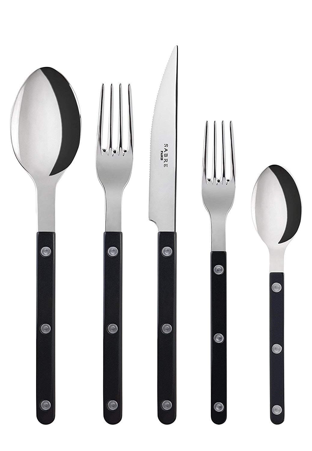 Flatware Set Stainless Steel Black Bistrot 5-pieces Service for 4 (20-pieces)