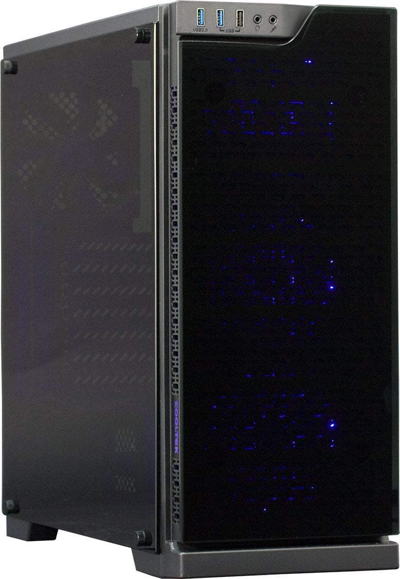 Cooltek TG-01 – RGB Midi-Tower black computer case – Computer case (Midi-Tower, PC, Plastic, Steel, Tempered Glass, ATX, Micro-ATX, Mini-ITX, Black, Front)