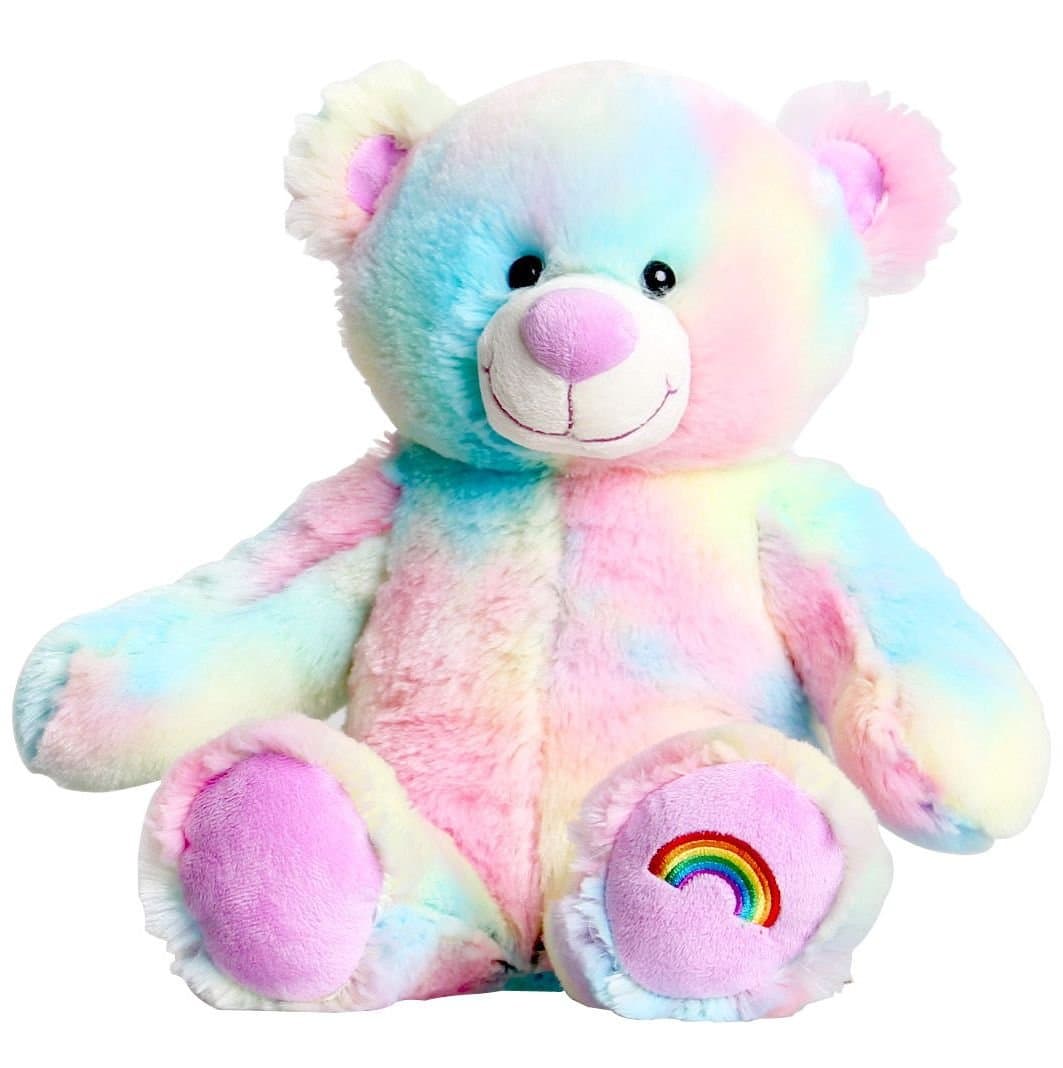 Pastel Rainbow Teddy Bear 10 inch (25cm) Stuff Build Your Own Bear Kit No Sewing by Cuddles and Friends