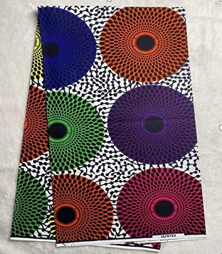 Africa Ankara Supreme Wax Print 6 Yards Fabric (Multicolor)