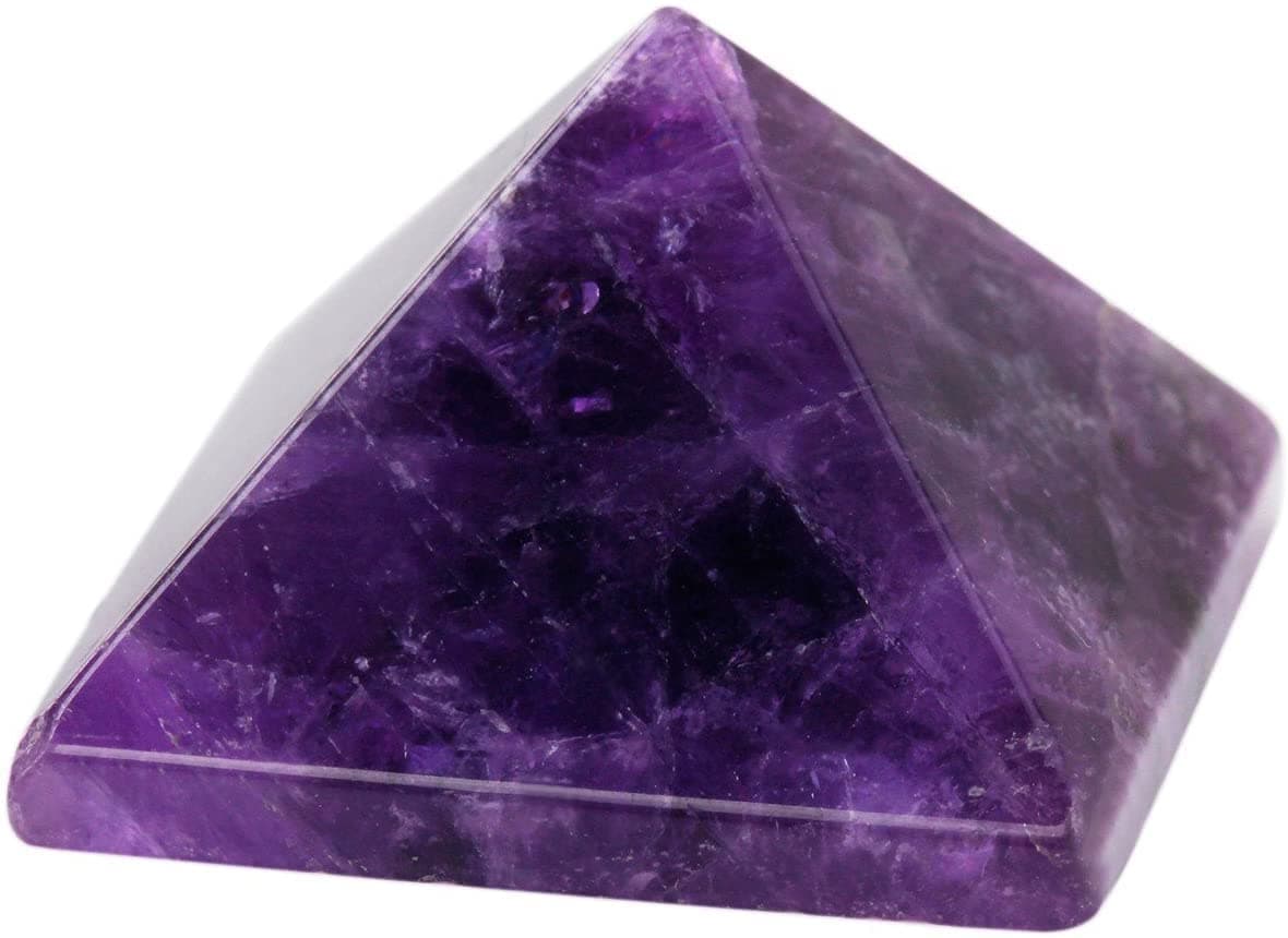 SHIVANSH CREATIONS Healing Crystals Chakra Stones Quartz Pyramid, Reiki Energy Meditation Negative Ion Generator Pyramid for Positive Energy (Amethyst, 25-30 MM)