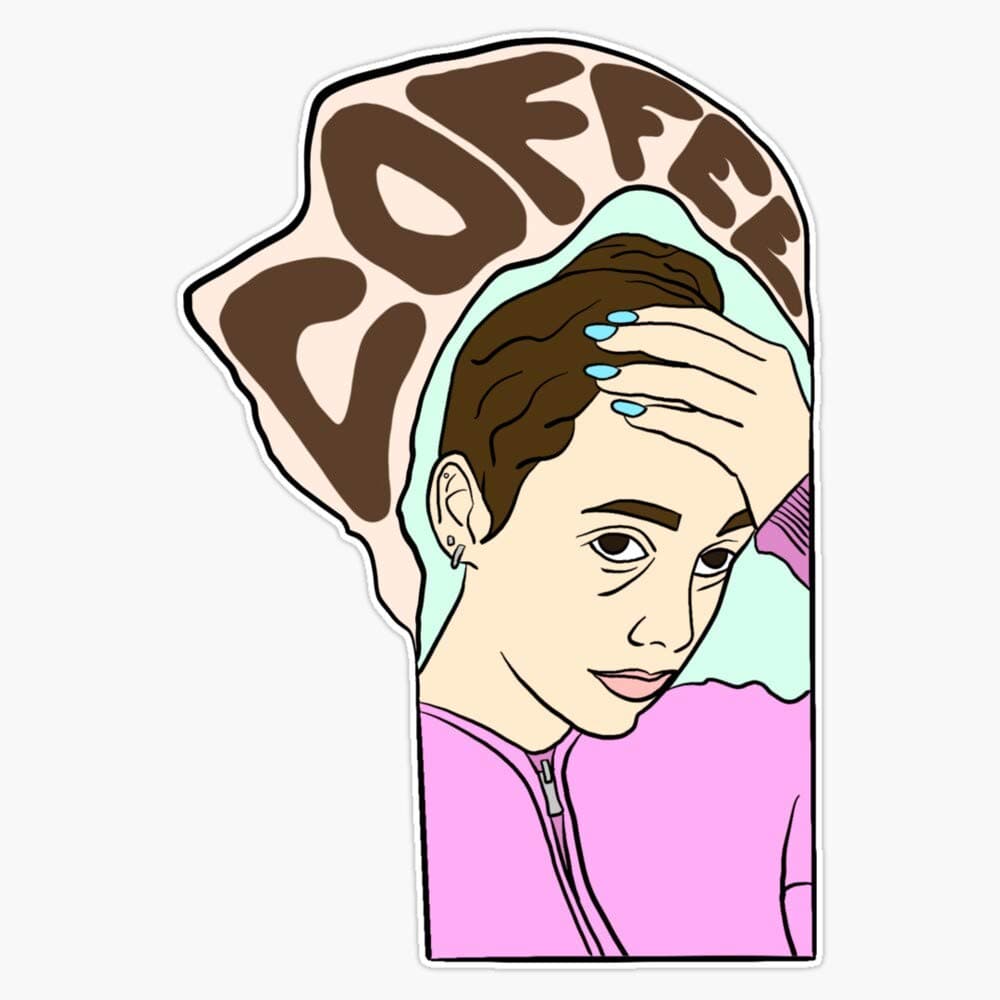 Emma Chamberlain Coffee Sticker Vinyl Decal Wall Laptop Window Car Bumper Sticker 5"