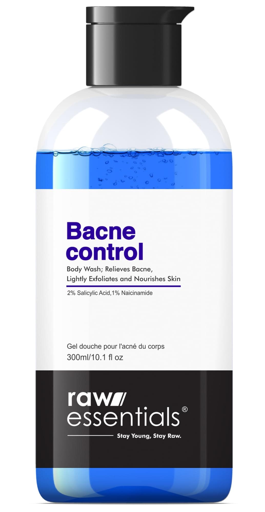 Bacne Control Body Wash, 2% Salicylic Acid, 1% Niacinamide 300ml (Pack of 1), Relieves Body Acne, Exfoliates and Nourishes Skin, SLS & Paraben Free, For Men & Women