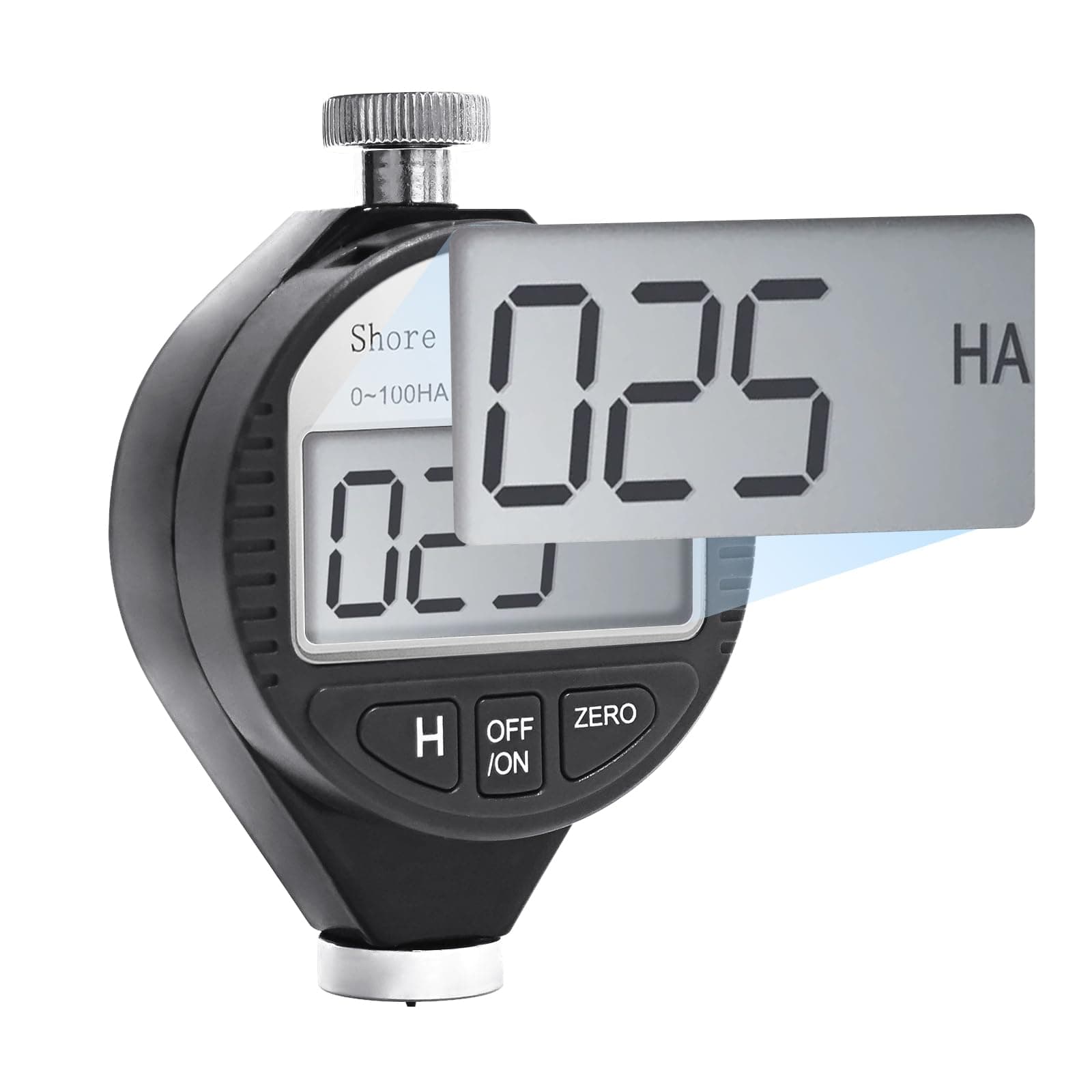 Durometer Tester Shore A Hardness Tester, Rubber Tire Durometer Gauge 0~100HA Digital Hardness Meter with Large LCD Display