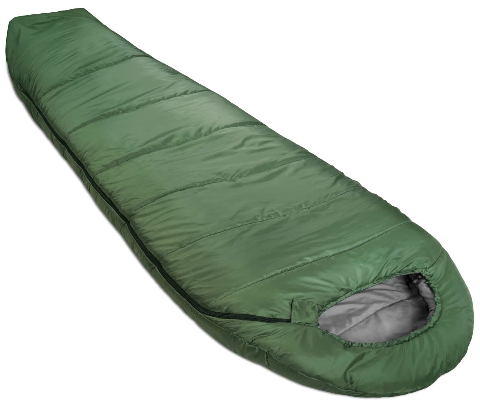 Amazon Basics 3-Season 20 Degree F Mummy Sleeping Bag for Camping and Hiking, Olive Green