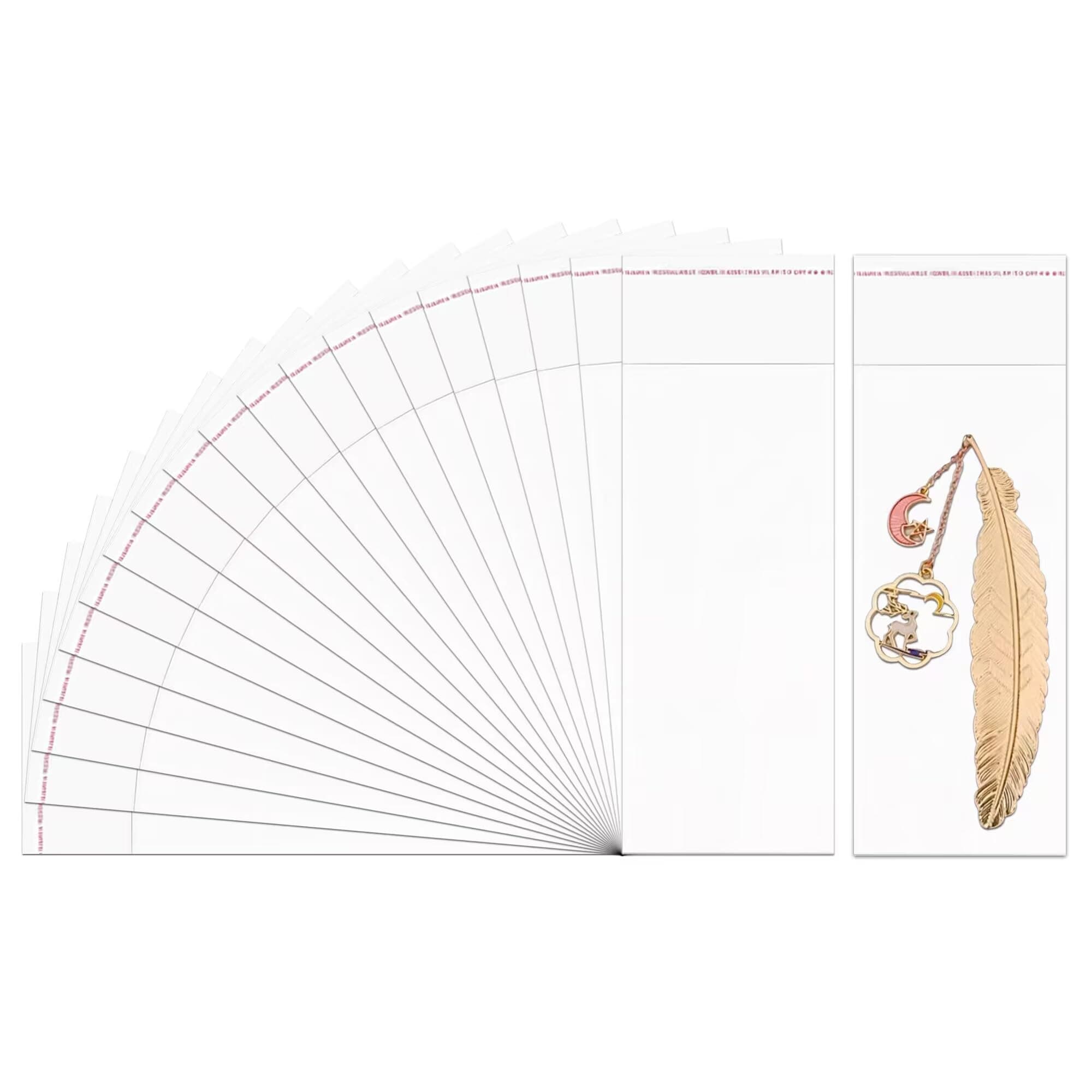 Doutop Self Sealing Cello Bags 200pcs Long Resealable Cellophane Bags 3x8 Clear Adhesive OPP Bags 2mil for Bakery Cookies Candies Jewelry Crafts Candles Party Decorative