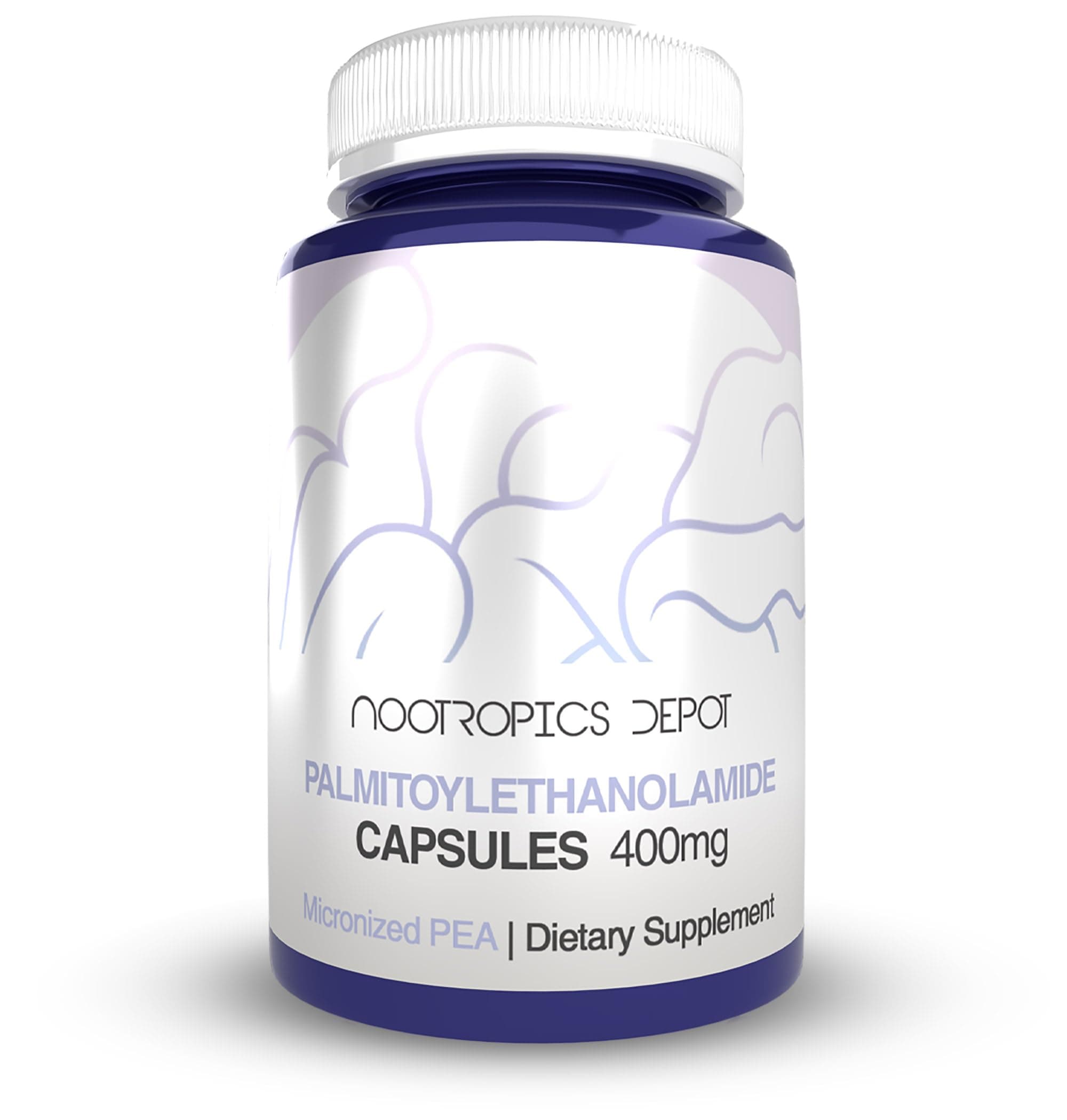 Nootropics Depot Palmitoylethanolamide Capsules | Pea | 400mg Pills | 30 Count | Supports Discomfort Relief | Promotes Joint Function
