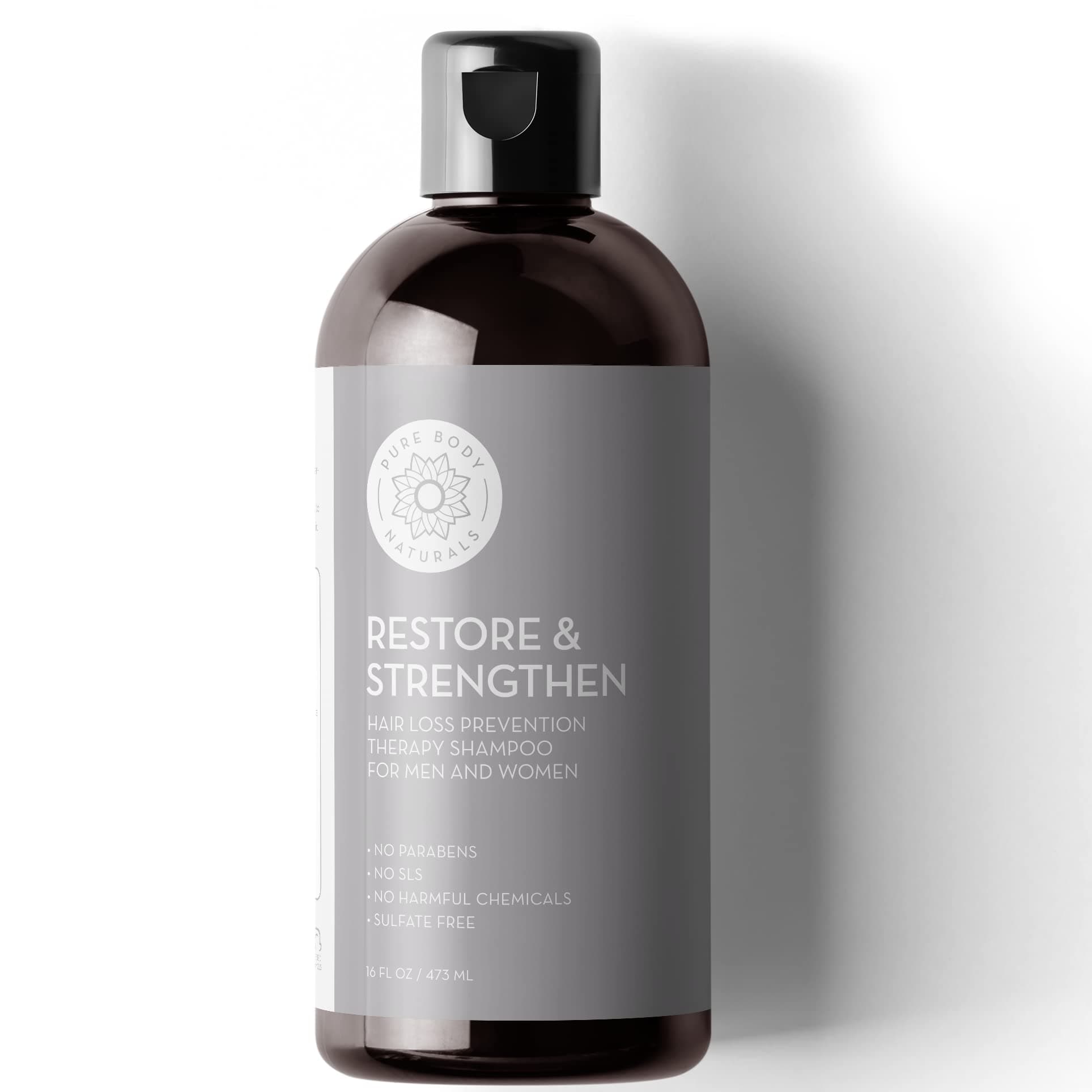 Pure Body Naturals Hair Loss Shampoo to Restore and Strengthen, Large 16 Ounce, DHT Blocker Shampoo for Thinning Hair, for Men and Women (Label Varies)