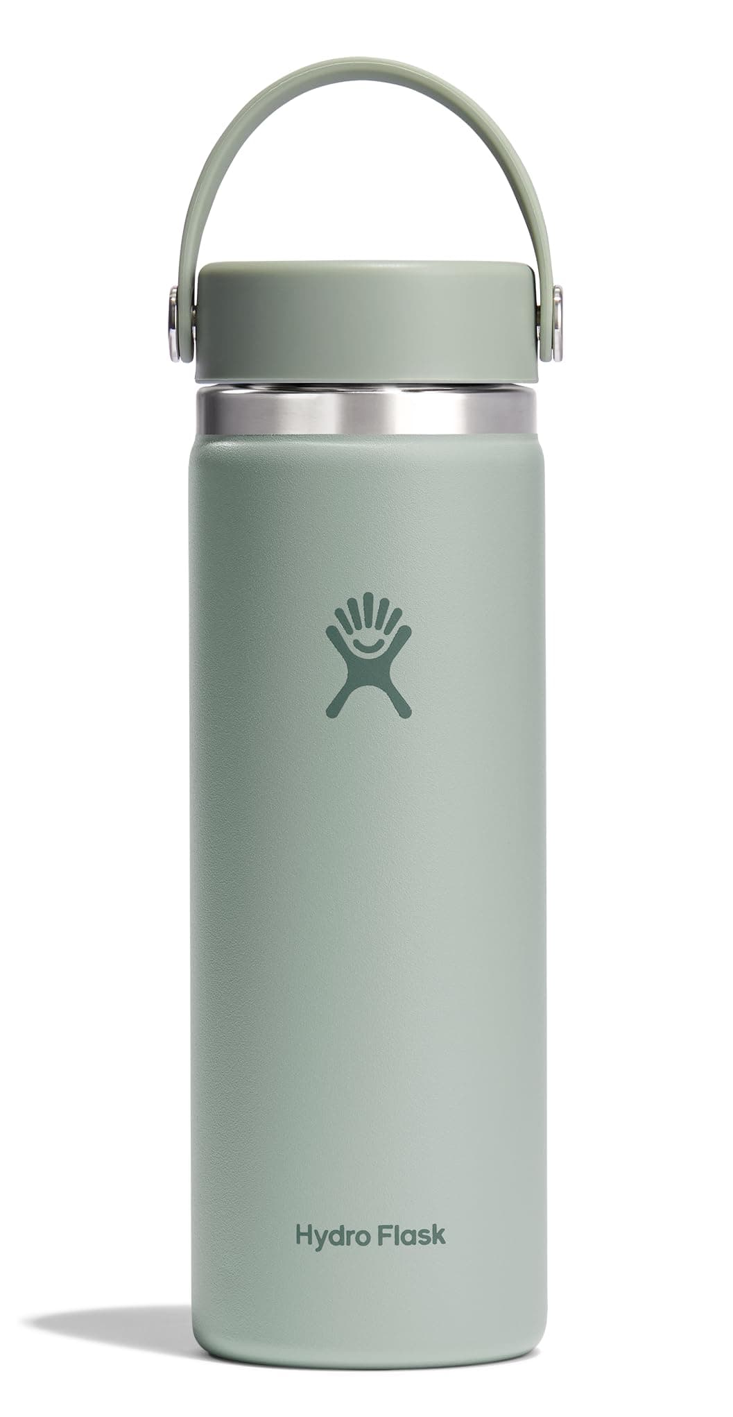 Hydro Flask Water Bottle - Insulated Stainless Steel - Wide Mouth Flex Lid, Non Spill, Leakproof and Refillable in 20 Oz Agave Green