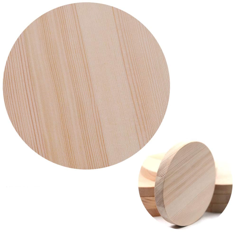 Kansoo5PCS 6"(15cm) Diameter and 0.63"(1.6cm) Thick Natural Wooden Circle Cutouts Unfinished Round Wood