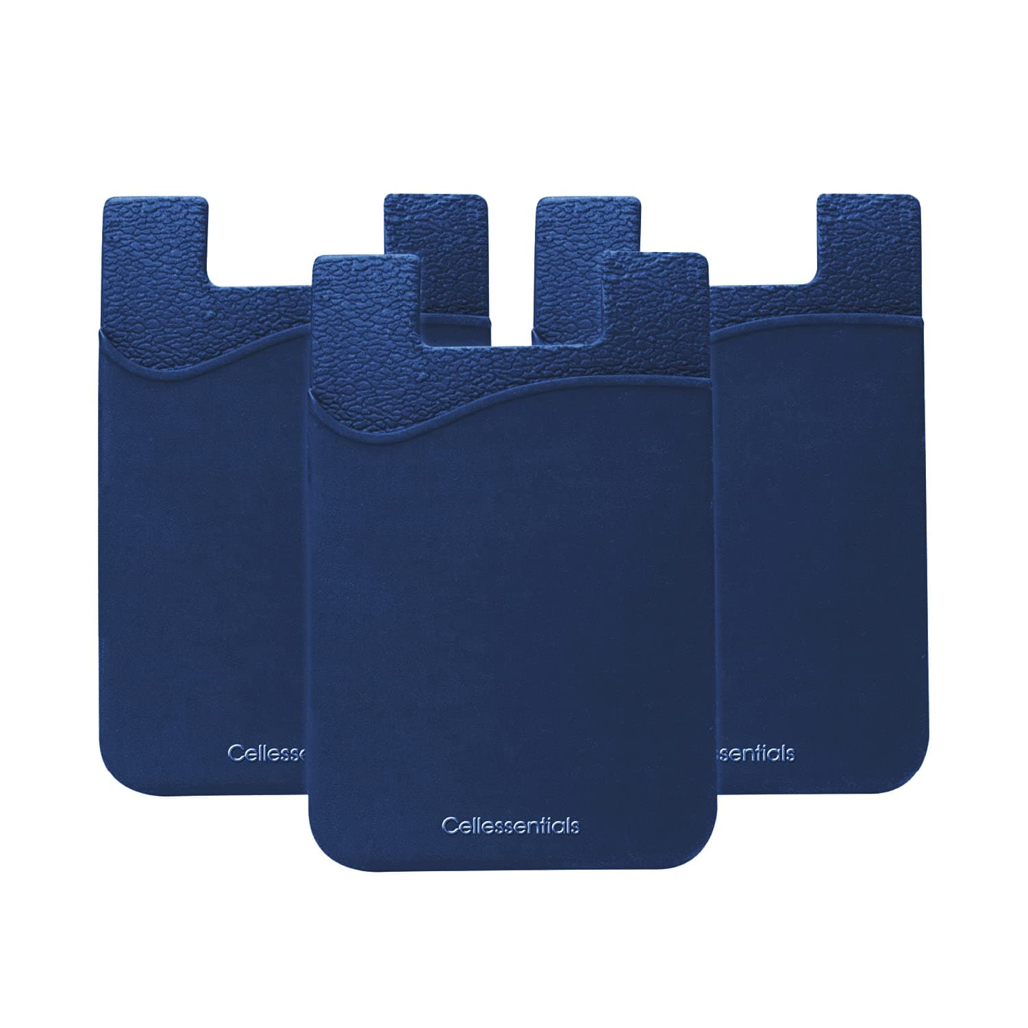 USA Merchant Redesigned Card Holder - Silicone Stick on Cell Phone Wallet with Pocket for Credit Card ID Business Card - iPhone Android & Smartphones (Navy)