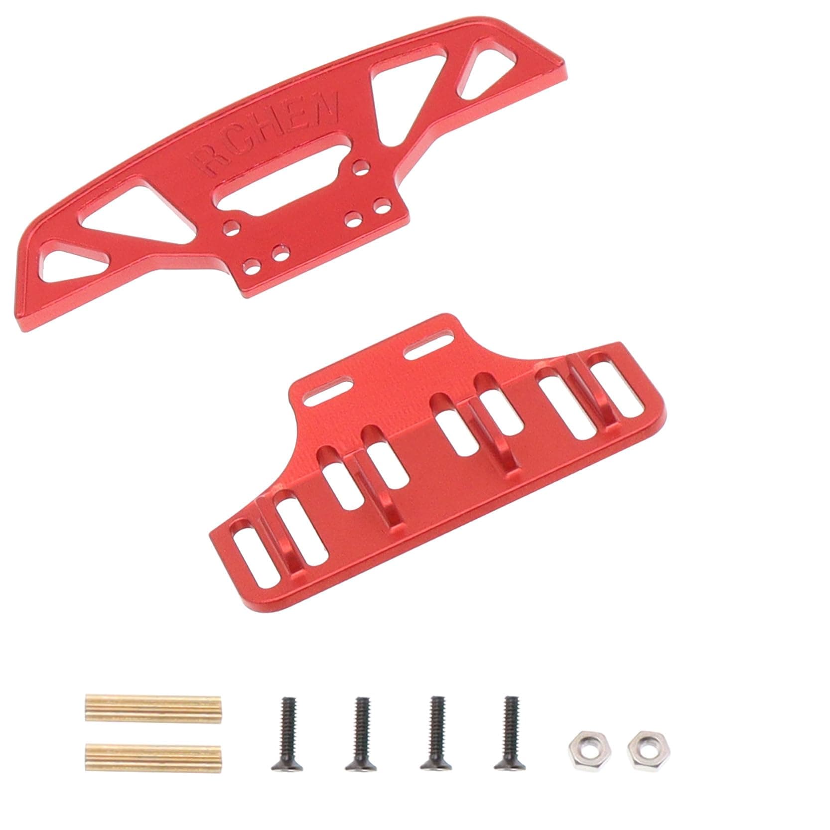 Metal Front and Rear Bumper Compatible with WLtoys 1/28 K969 K979 K989 K999 P929 P939 284131 MINIQ RC Car Upgrades Parts(Red)