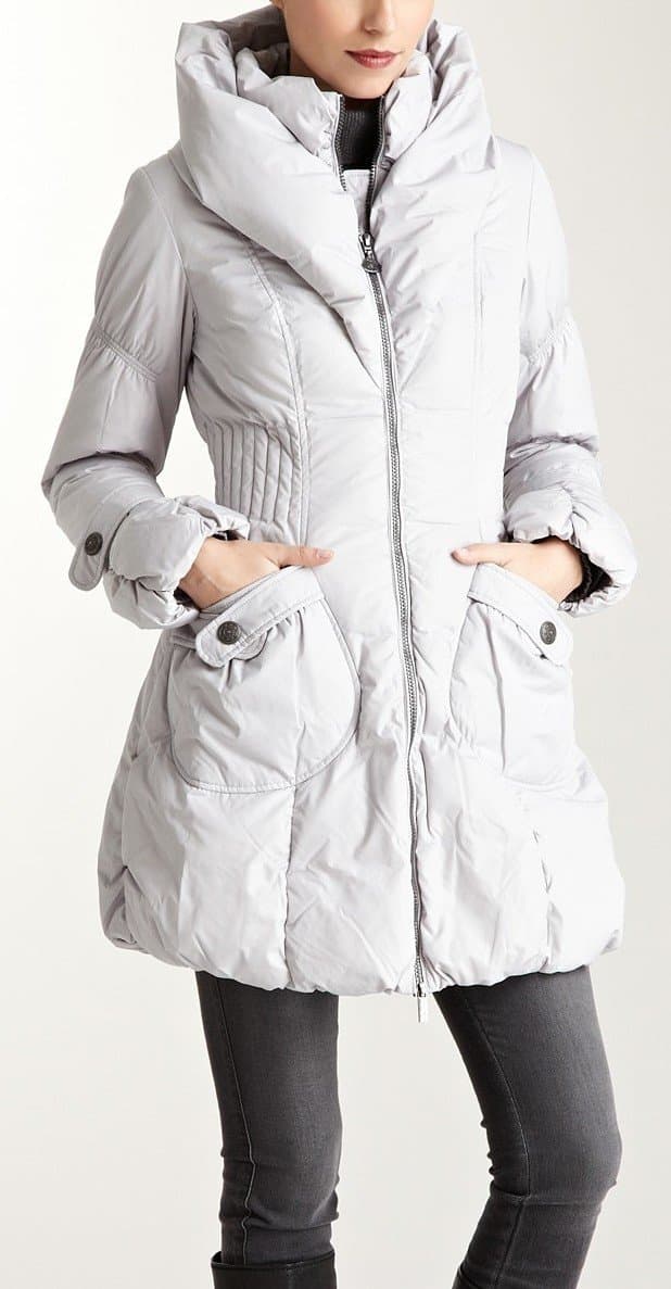 Paris Women's Down Jackets 600-650 Fill Power 90% Down (L, Icy Grey)