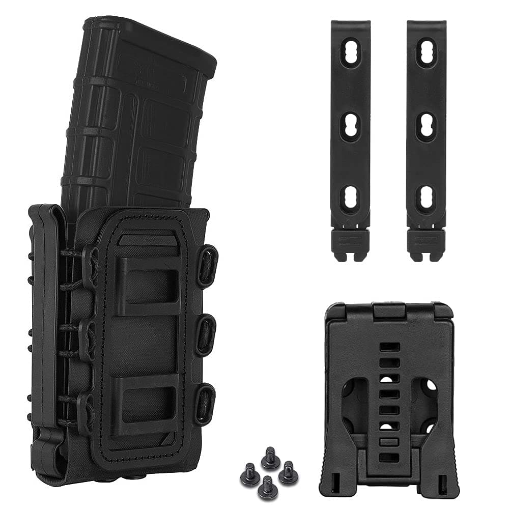 KRYDEX 5.56mm 7.62mm Magazine Pouch with MOLLE Clip and Belt Clip Universal Mag Holder