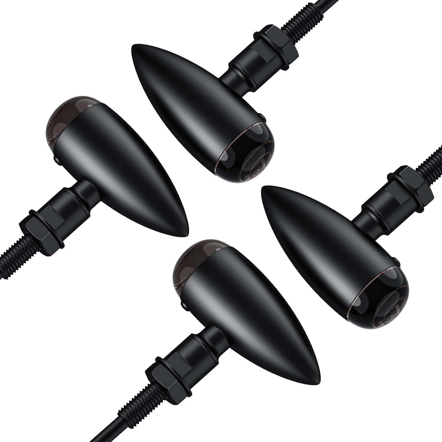 4PCS Motorcycle Indicators Amber Bullet-Shaped Motorbike Turn Signal Lights Blinker Lights Front Rear Lights Universal for Motorcycle Scooter Quad Off Road