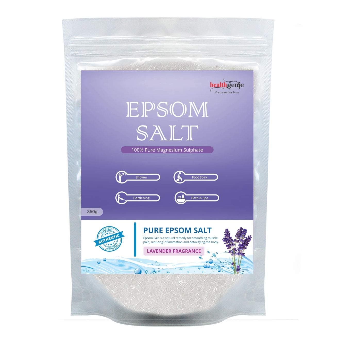 Healthgenie Epsom Salt for Relaxation and Pain Relief with Lavender Fragrance - 350 g