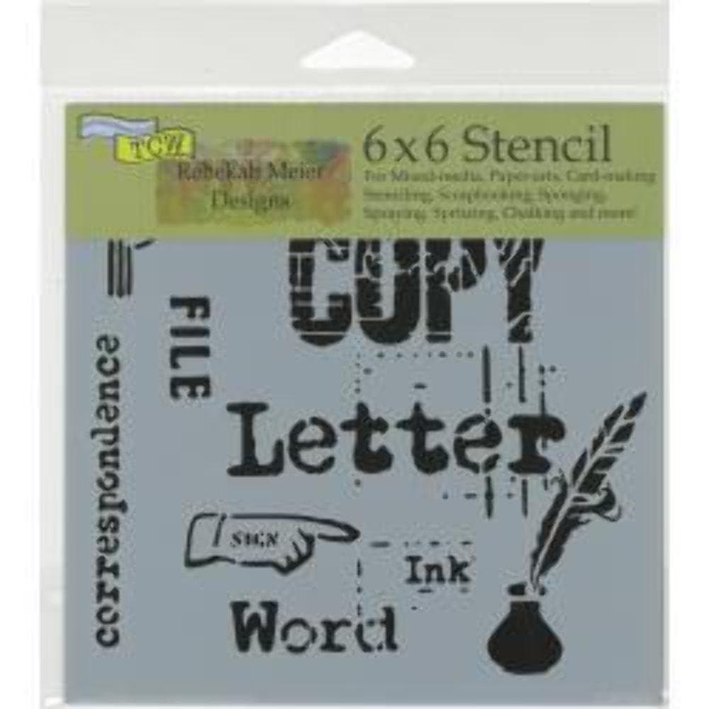 The Crafters Workshop 6x6 Stencil Correspondence, Synthetic Material, 17.8 x 16 x 0.1 cm