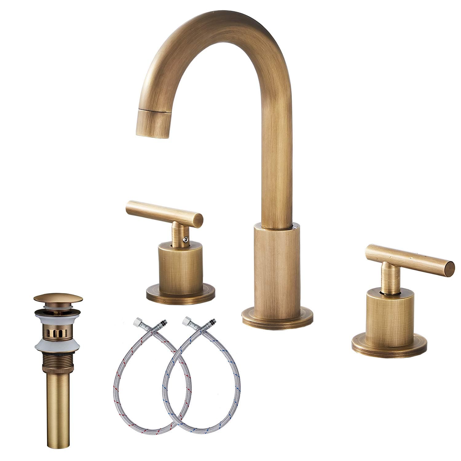 Antique Brass Widespread Bathroom Faucet