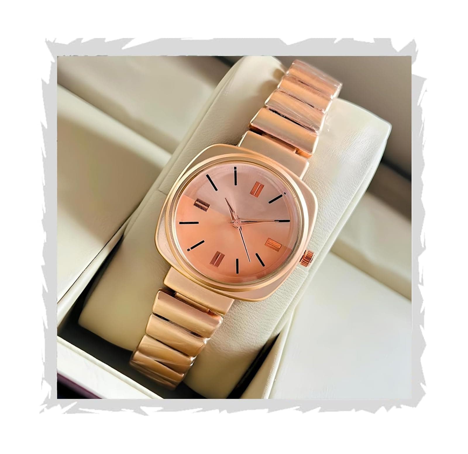 STYLEDOSE watch's Unique Design Elements (Round face in Square Frame, 5 Color...