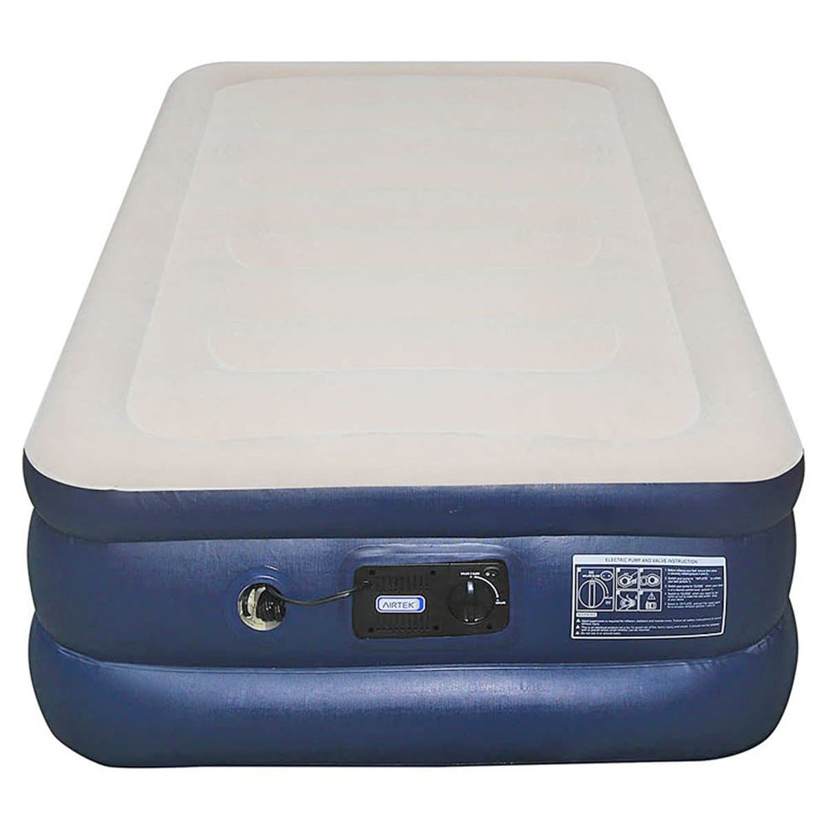 Inflatable Mattress Airtek Keystone 18" Raised Air Mattress with Built-in Pump Twin Size