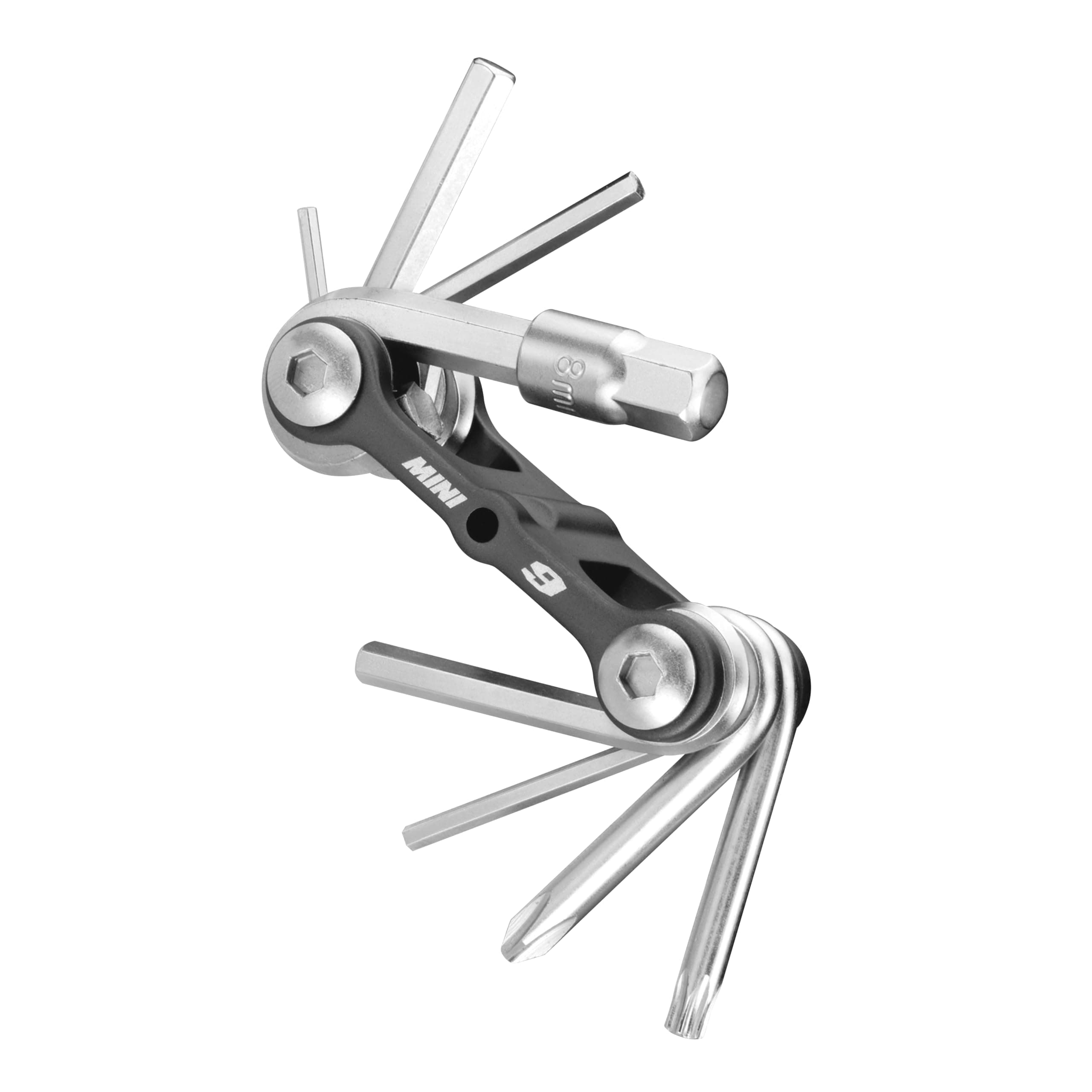 The Mini 9-Function Bicycle Tool, Black/Silver, L X W H ﻿﻿﻿﻿6.6 3.1 2Cm / 2.6” X 1.2” X 0.8”, Tt2409