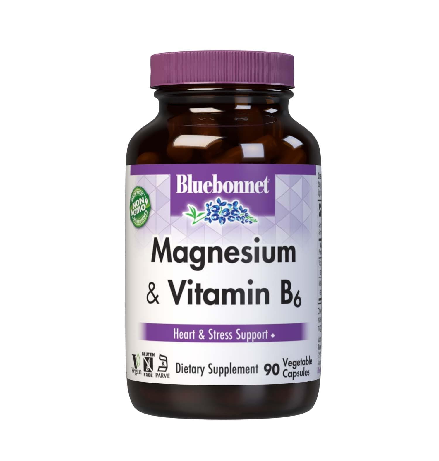 Nutrition Magnesium & B6 – 400 mg Magnesium Oxide & Aspartate with Vitamin B6 25 mg – Heart & Brain Magnesium Complex for Women & Men* - Non-GMO, Vegan, Gluten-Free - 90 Vegetable Capsules