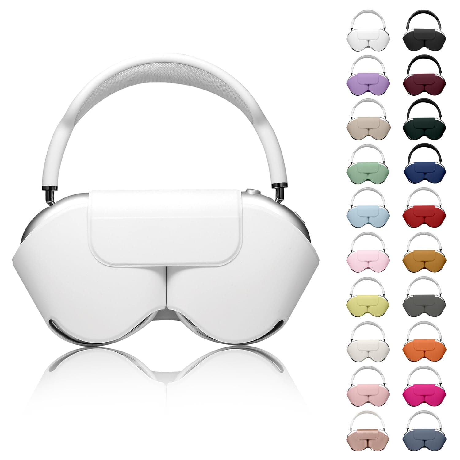 YoutecYoutec for Apple Airpods Max Case,Smart Case Cover Accessories with Sleep Mode Made by PU Leather Original Replacement Carrying Case for Airpod Pro Max Headphones,White