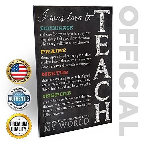Marla Rae 'I was Born to Teach' Art 12 x 18 Made in USA