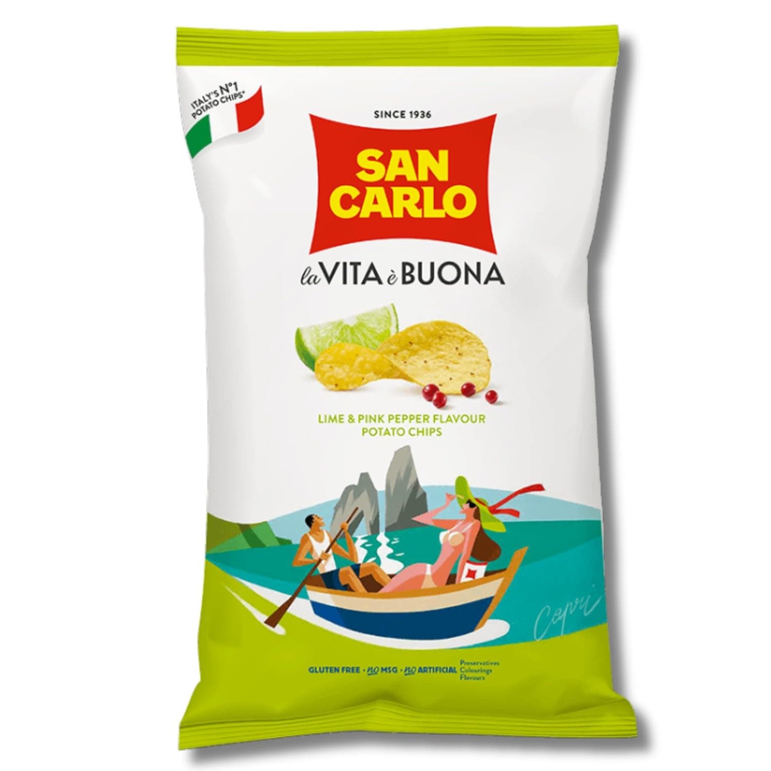 Lime & Pink Pepper Flavor Potato Chips 150 g