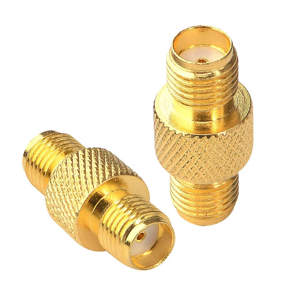 onelinkmore SMA Connector FPV Antennas Radio Adapter SMA Female to Female Barrel Adapter Antenna Jack Adapter SMA Coupler Adapter for Wireless LAN Devices Coaxial Cable Pack of 2